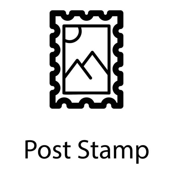 Postzegel Vector Lijn Ontwerp — Stockvector
