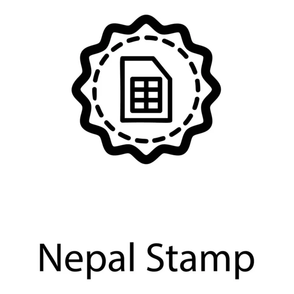 Nepal Sello Vector Línea Diseño — Archivo Imágenes Vectoriales