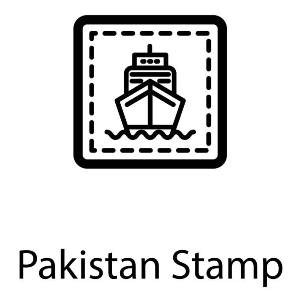 Lijn Pakistan Stempel Vector Ontwerp — Stockvector