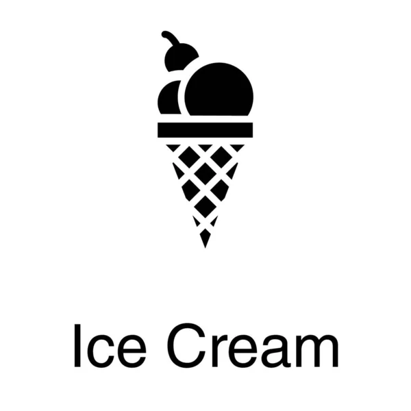 Frozen Ice Cream Glyph Icon Design — Stock Vector