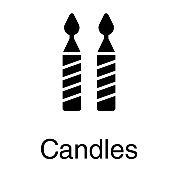 Candle Vector Solid Design Icon — Stock Vector