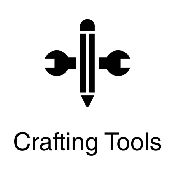 Crafting Tools Icon Glyph Vector — Stock Vector