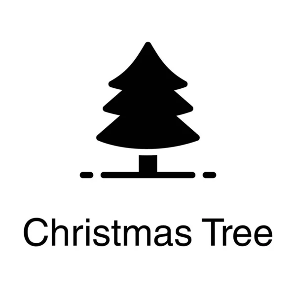 Вектор Рождественского Дерева Твердом Дизайне — стоковый вектор