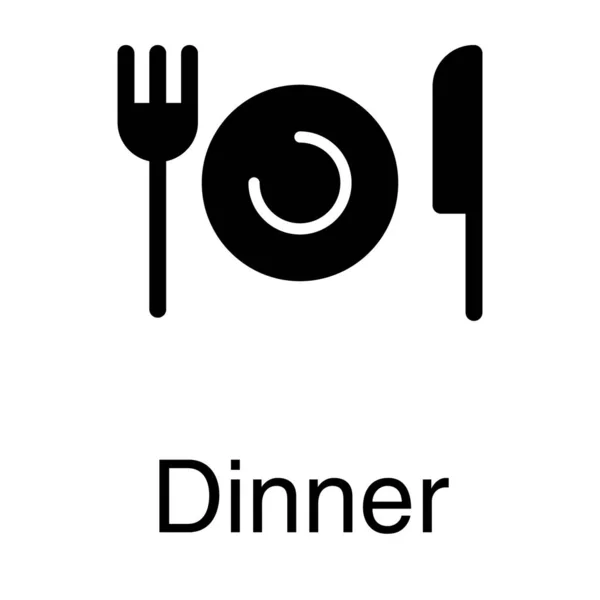 Solid Dinner Serving Vector Design — Stock Vector