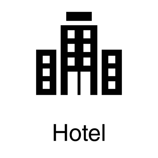Hotel Building Vector Solid Design — Stock Vector