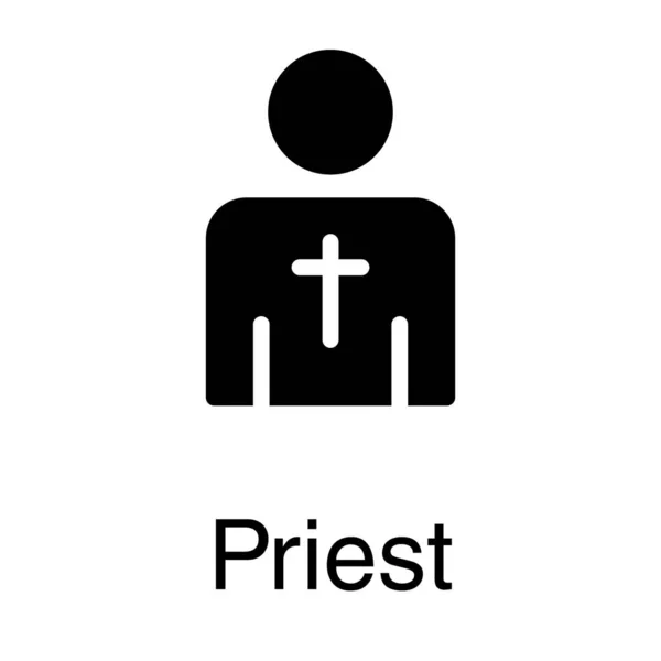 Priest Icon Solid Design — Stock Vector