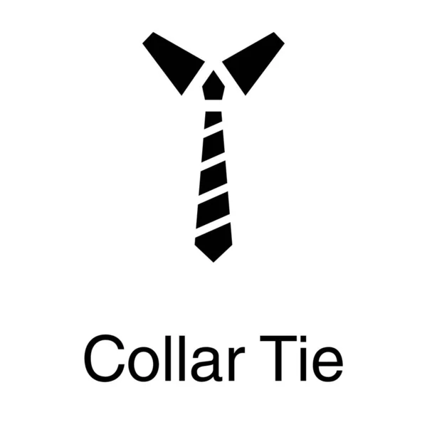 Glifo Vector Diseño Collar Icono Corbata — Vector de stock