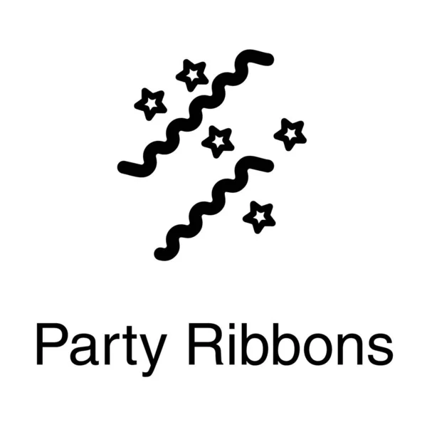 Icon Party Ribbon Line Vector — Stock Vector