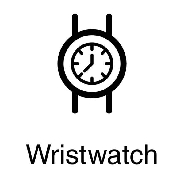 Wristwatch Icon Line Design — Stock Vector