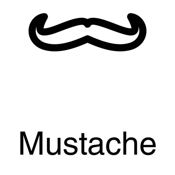 Icône Moustache Dans Vecteur Ligne — Image vectorielle