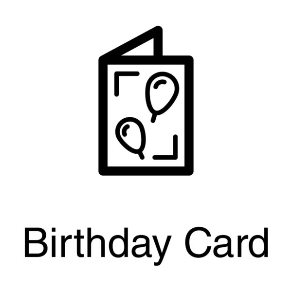 Symbol Der Geburtstagskarte Zeilenvektor — Stockvektor
