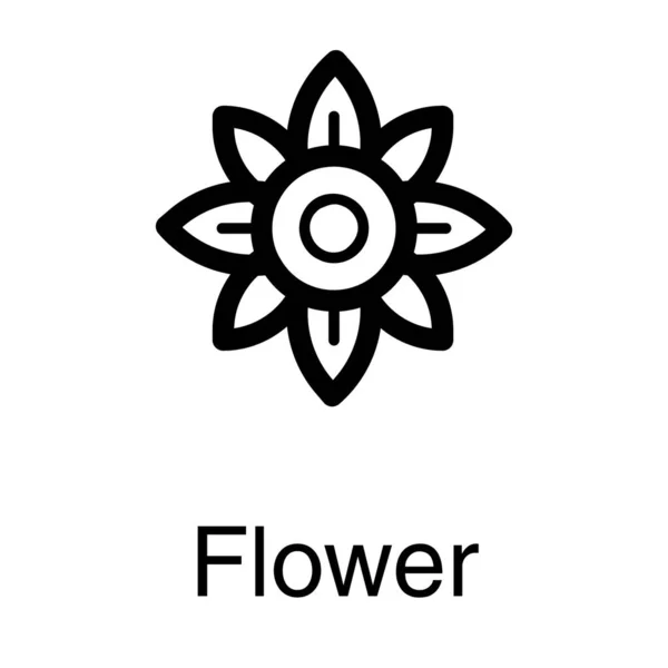 Blühende Blume Liniendesign — Stockvektor