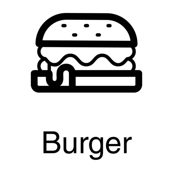 Junk Food Burger Liniendesign — Stockvektor