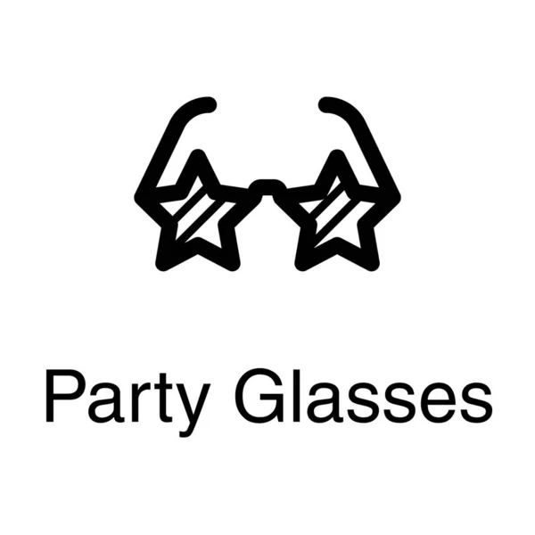 Ícone Óculos Estrelas Design Doodle — Vetor de Stock