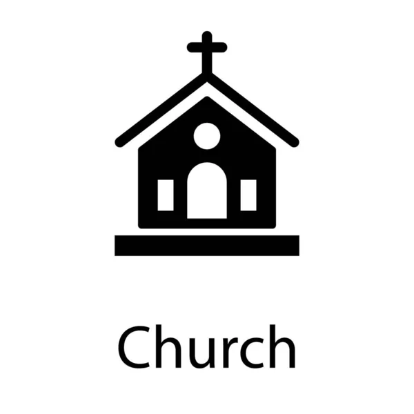 Glyph Vector Ontwerp Van Kerk — Stockvector