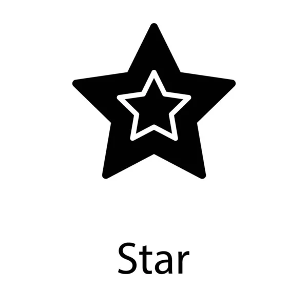 Ícone Design Sólido Estrela —  Vetores de Stock