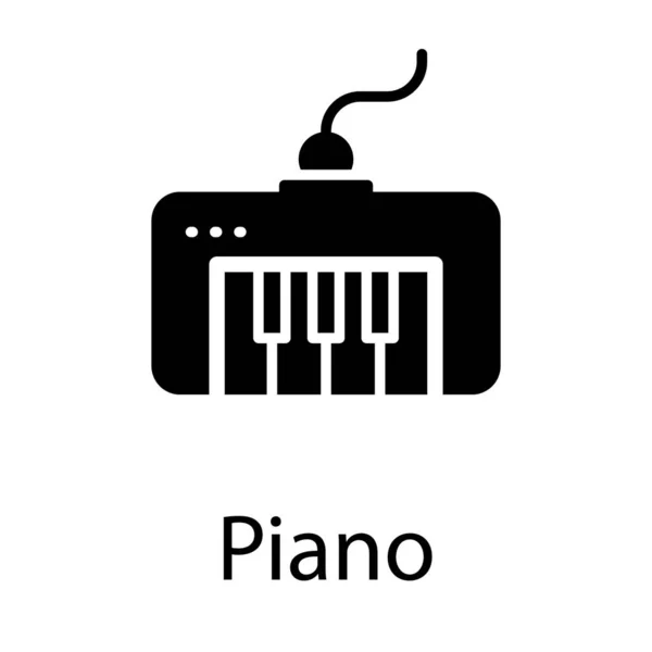 Vetor Piano Musical Design Sólido — Vetor de Stock