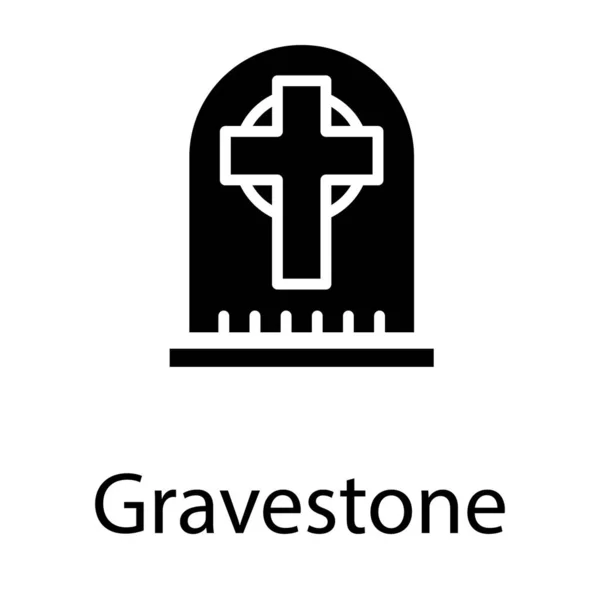 Значок Надгробия Твердом Дизайне — стоковый вектор