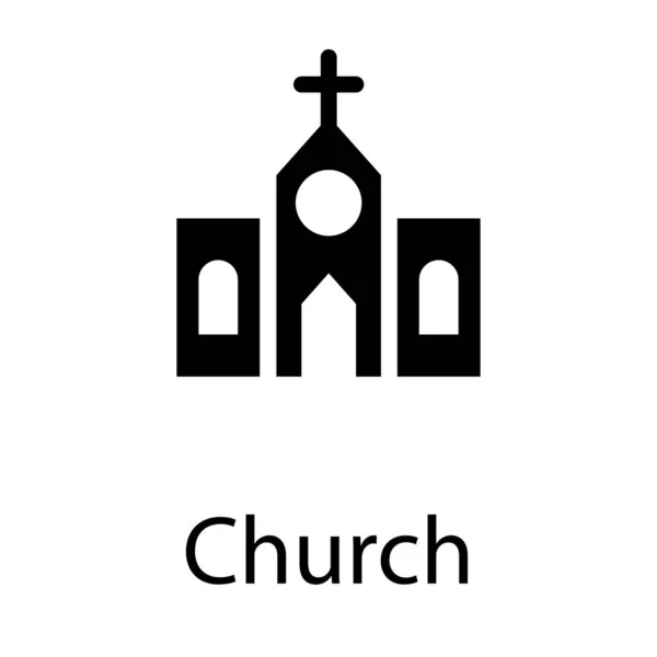 Glyph Vector Design Church — Stock Vector