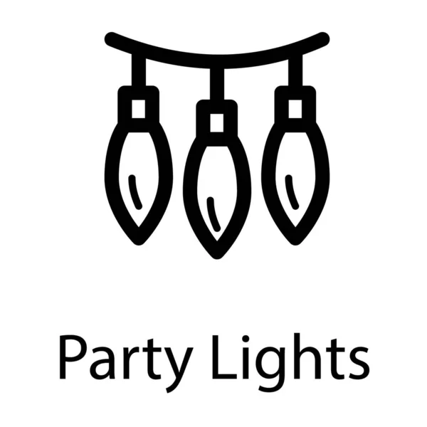 Icon Party Lights Line Design — Stock Vector