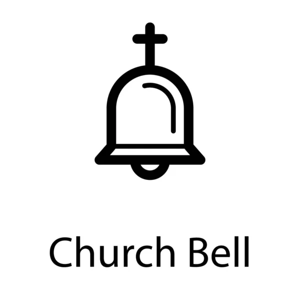 Kirchenglocken Ikone Liniendesign — Stockvektor