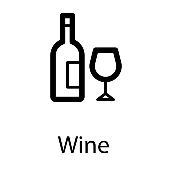 Γραμμή Μπουκαλιών Κρασιού Απομονωμένη Λευκό Φόντο — Διανυσματικό Αρχείο