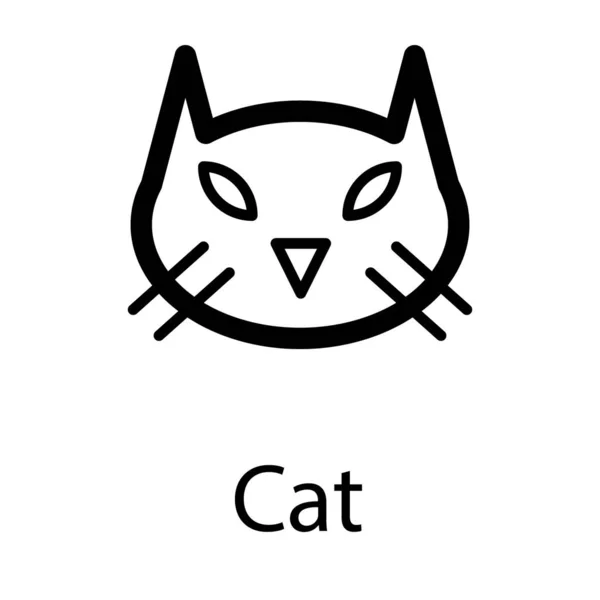 Domestic Cat Line Icon Vector — Stock Vector