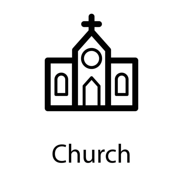 Line Vector Design Church — Stock Vector