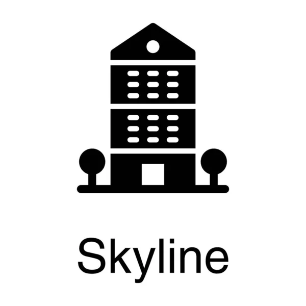 Moderne Skyline Vector Solide Ontwerp — Stockvector