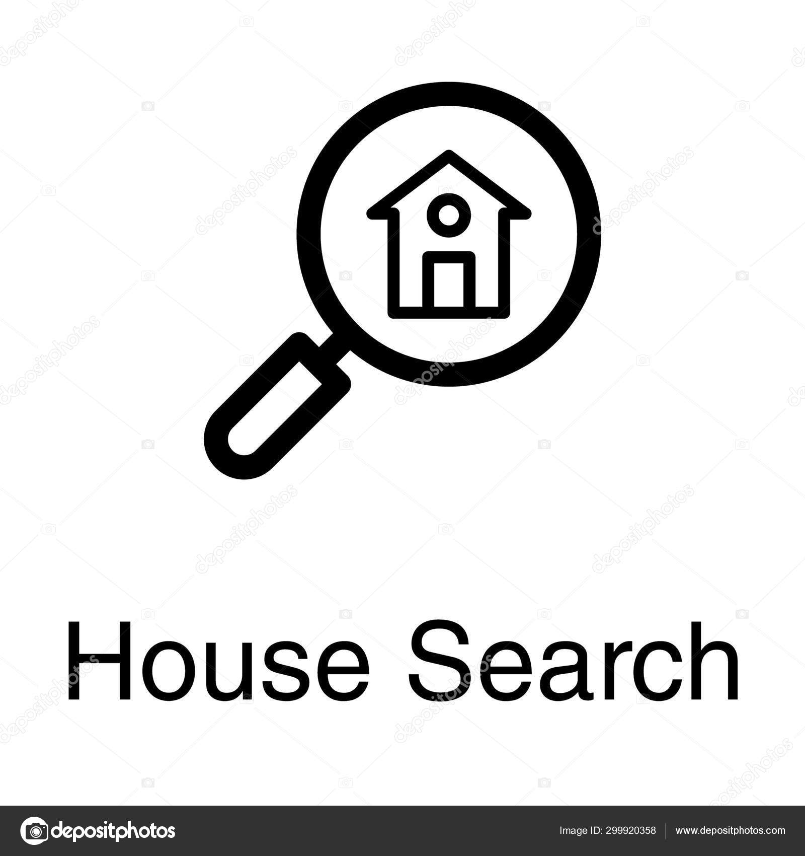 House Search Vector Line Design Stock Vector by ©vectorspoint 299920358