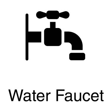 Katı tasarımda su musluğu vektörü 