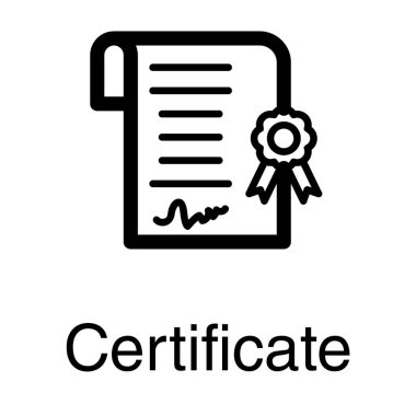 Çizgi tasarımında başarı diploma vektörü 