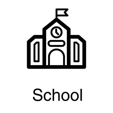 Eğitim okulu bina vektör tasarımı 