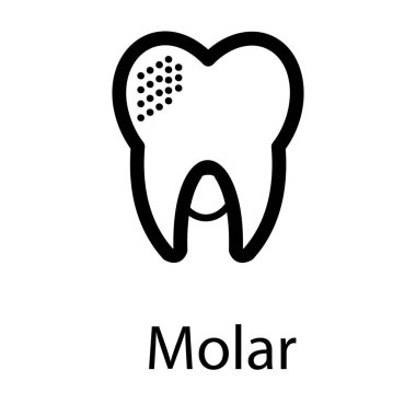 Çizgi tasarımında azı diş vektörü 
