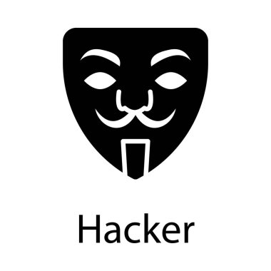 Katı tasarımda Hacker maskesi vektörü 
