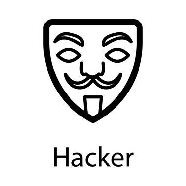 Satır tasarımında Hacker maske vektörü 