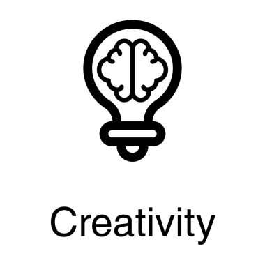 Çizgi tasarımında yaratıcı beyin vektörü 