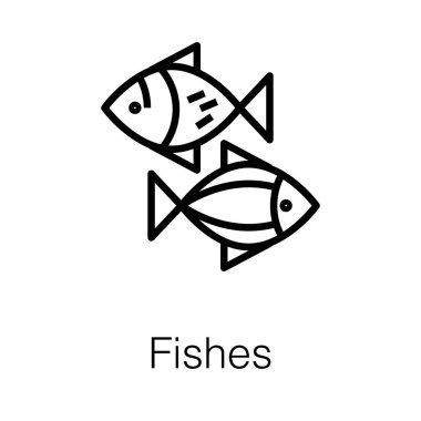 Satır tasarımında Balıklar simgesi.