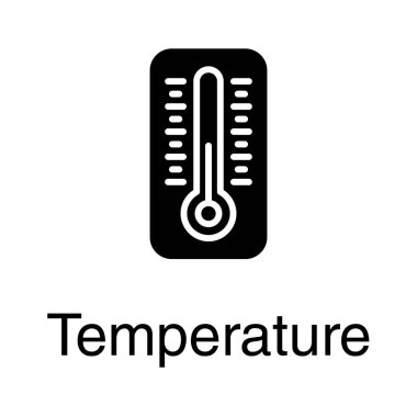 Katı tasarımda sıcaklık termometre vektörü 