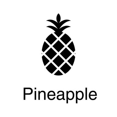 Katı tropikal ananas vektör tasarımı 