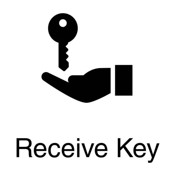 Solid Receive Key Vector Design — Stock Vector