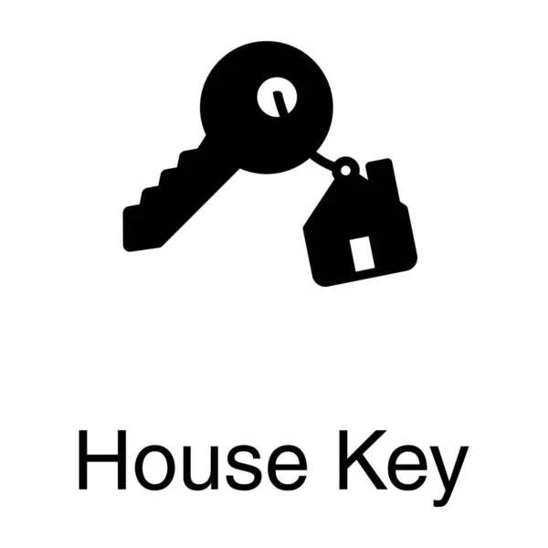 Διάνυσμα Κλειδιού Σπιτιού Στερεά Σχεδίαση — Διανυσματικό Αρχείο