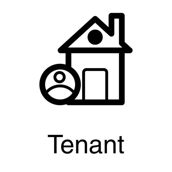 Lijn Huis Tennant Vector Ontwerp — Stockvector