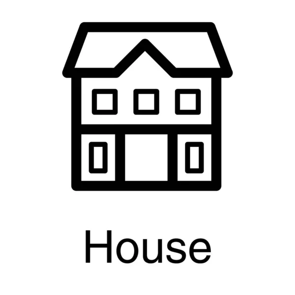 Haus Architektur Vektor Liniendesign — Stockvektor