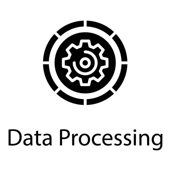 Vetor Processamento Dados Projeto Sólido —  Vetores de Stock