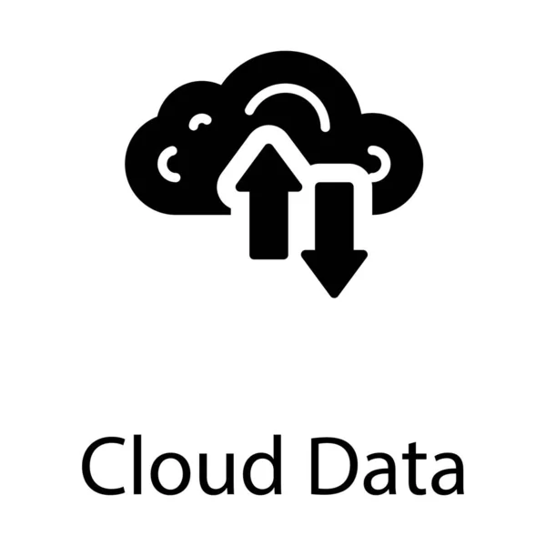 Solid Cloud Data Vector Design — Stock Vector