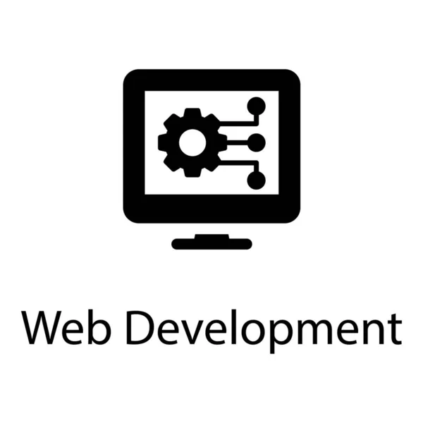 Web Development Vector Solide Ontwerp — Stockvector