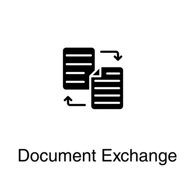Document Exchange Vector Solid Design — Stock Vector