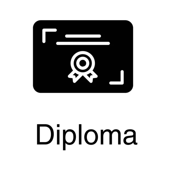 Prestatie Diploma Vector Solide Ontwerp — Stockvector