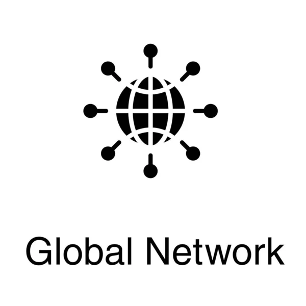 Global Network Vector Solid Design — Stock vektor